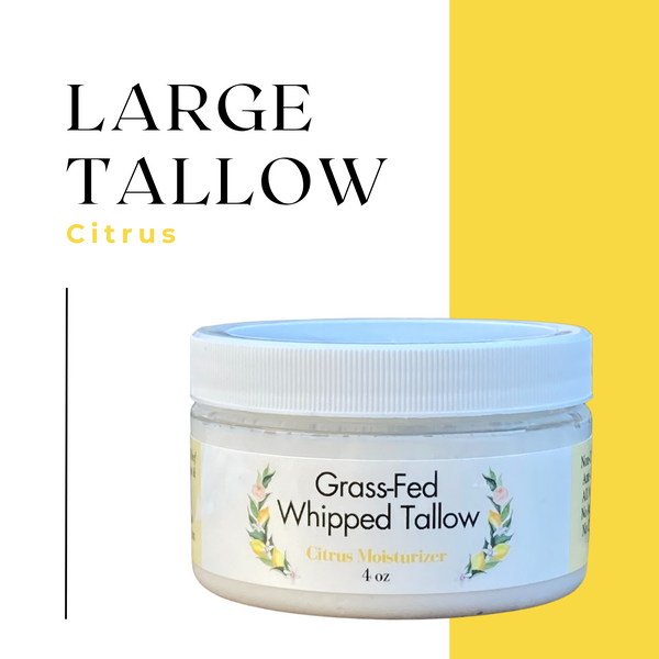 Grass-Fed Tallow Moisturizer | Large 4 oz | Citrus