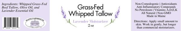 Grass-Fed Tallow Moisturizer | 2 oz | Lavender