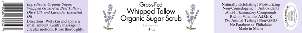 Grass-Fed Tallow Organic Sugar Scrub | Lavender