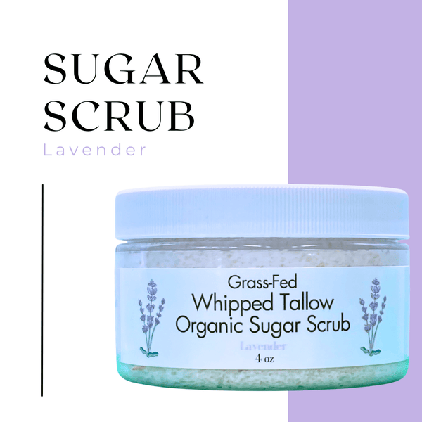 Grass-Fed Tallow Organic Sugar Scrub | Lavender